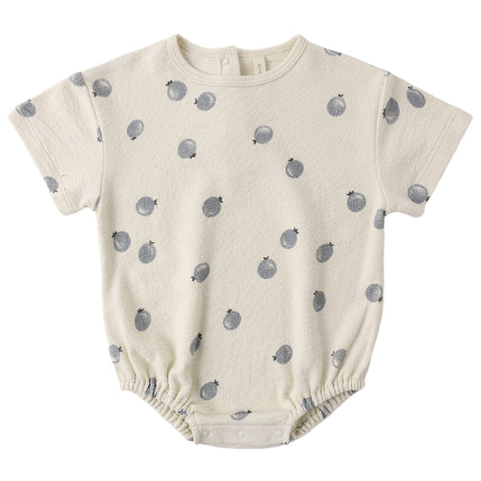 Blueberries Relaxed Bubble Romper  - Quincy Mae