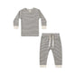 Midnight Microstripe Waffle Top & Pant Set - Quincy Mae