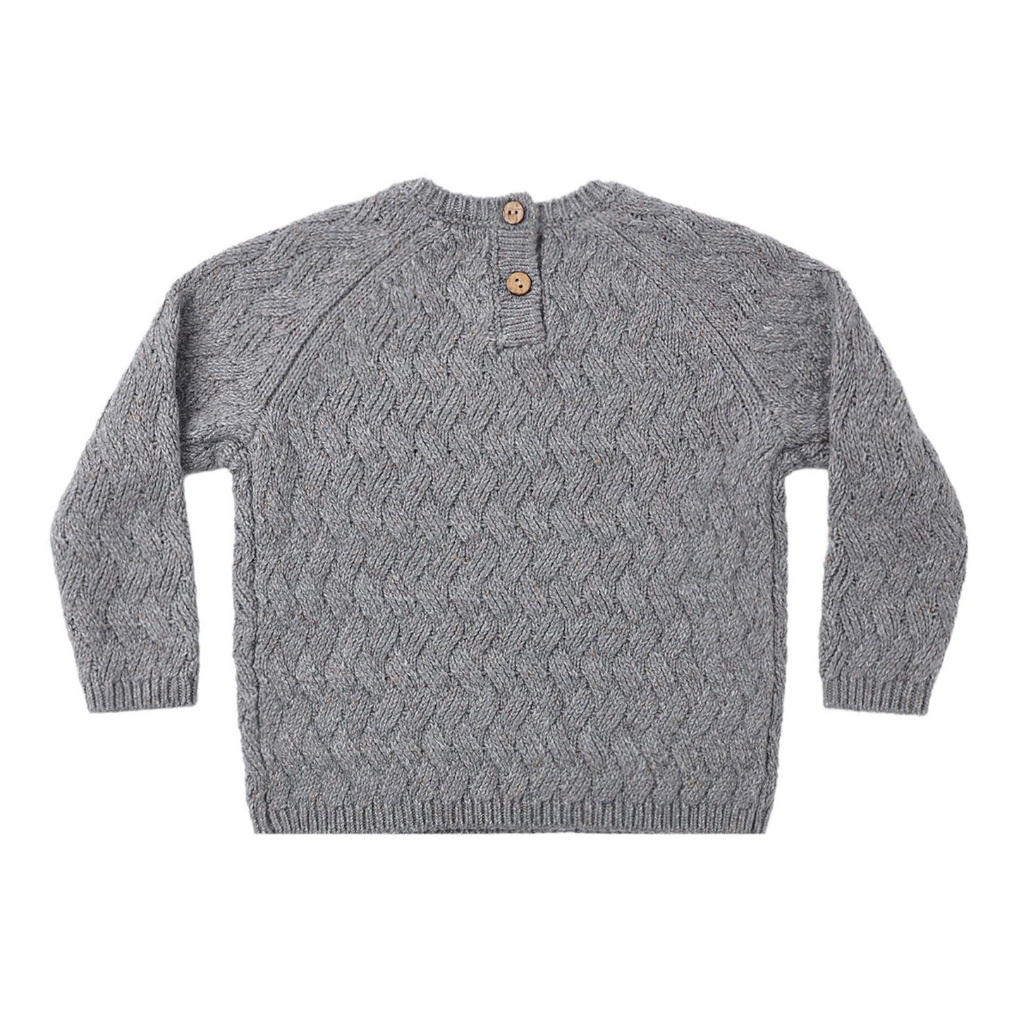 Heathered Slate Knit Sweater - Quincy Mae