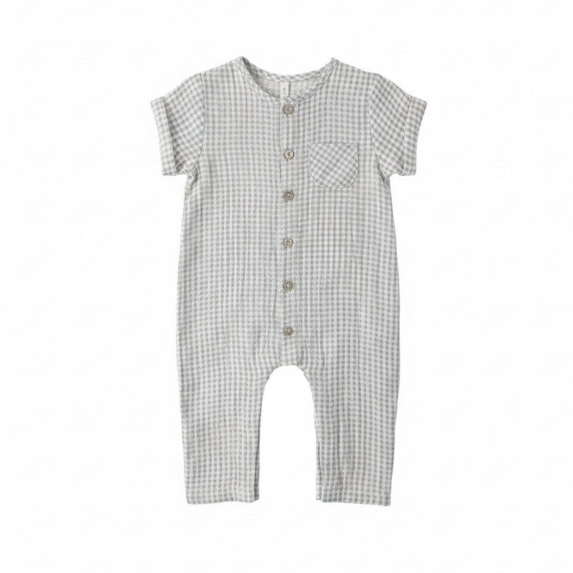 Sage Gingham Charlie Jumpsuit - Quincy Mae