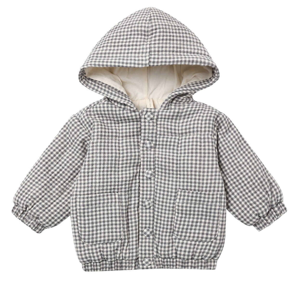 Midnight Gingham Hooded Woven Jacket - Quincy Mae