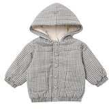 Midnight Gingham Hooded Woven Jacket - Quincy Mae