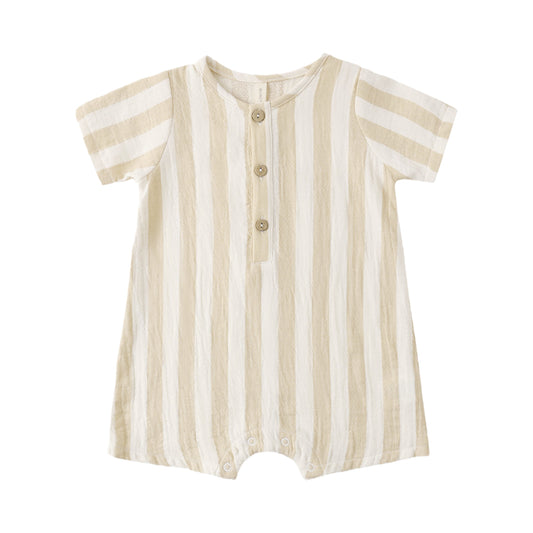Summer Stripe Woven Romper - Quincy Mae