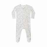 Cloud Floral Bamboo Zip Footie - Quincy Mae