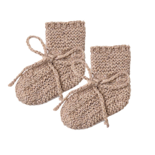 Almond Knit Booties - Quincy Mae
