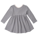 Slate Microstripe Ribbed Dress - Quincy Mae