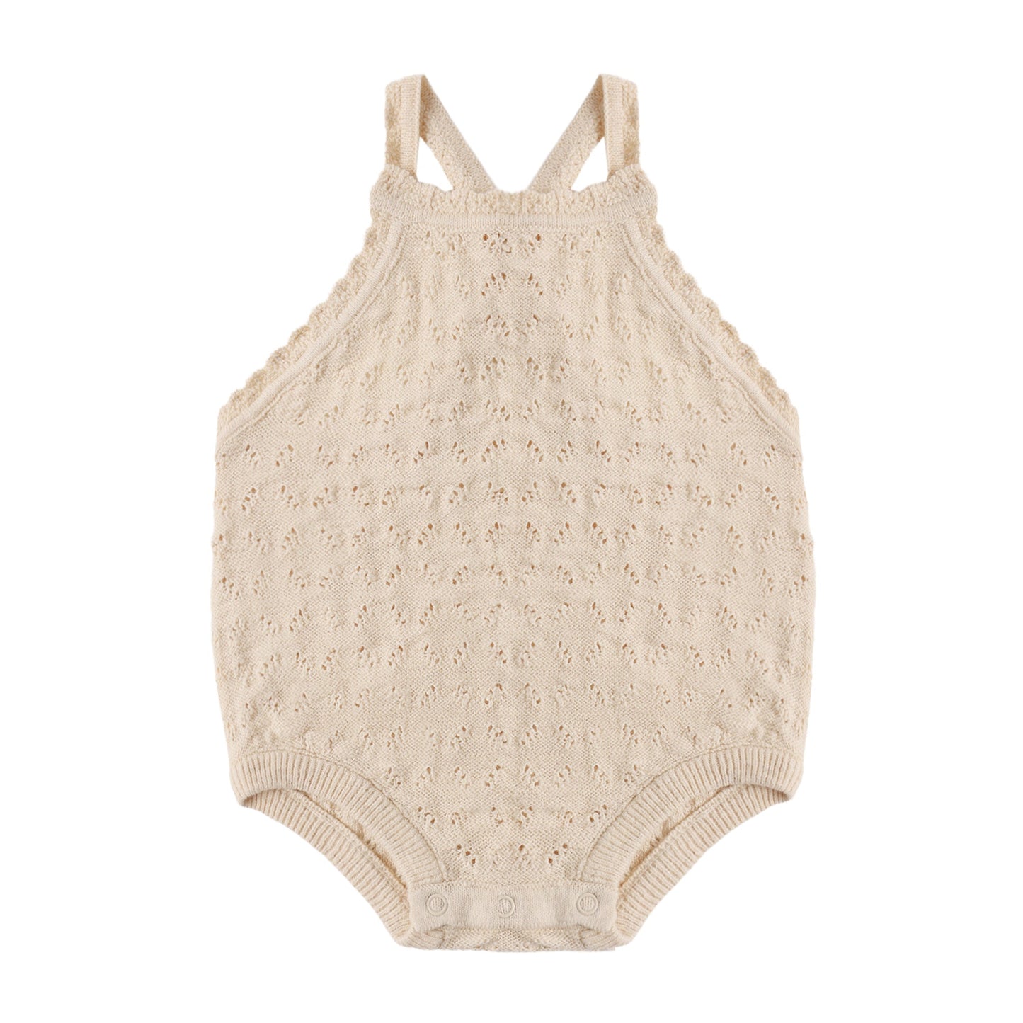 Ecru Annie Knit Romper - Quincy Mae