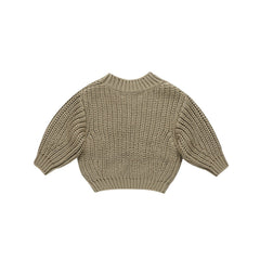 Olive Chunky Knit Sweater - Quincy Mae