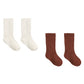 Redwood & Natural Ribbed Sock Pack - Quincy Mae