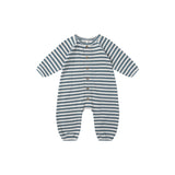 Ocean Stripe Waffle Long Sleeve Jumpsuit - Quincy Mae