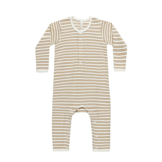 Golden Stripe Ribbed Jumpsuit - Quincy Mae