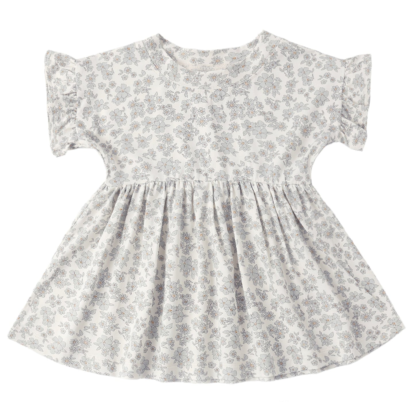Blue Floral Bamboo Babydoll Dress - Quincy Mae