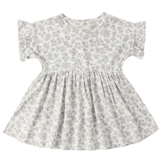 Blue Floral Bamboo Babydoll Dress - Quincy Mae