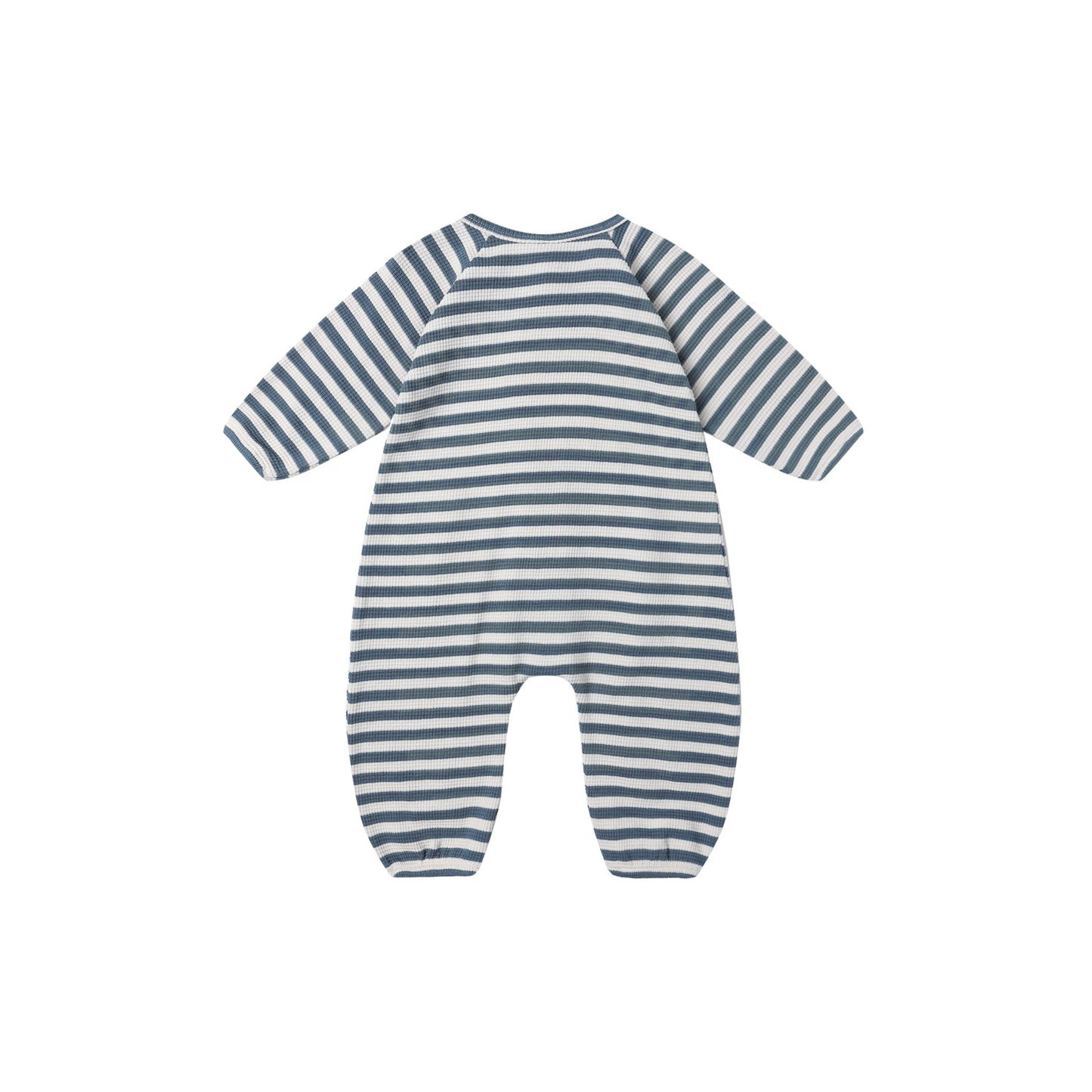 Ocean Stripe Waffle Long Sleeve Jumpsuit - Quincy Mae