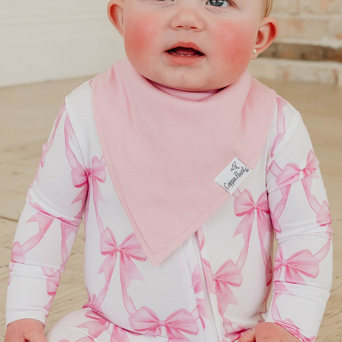 Bow My Gosh Bandana Bibs - Copper Pearl