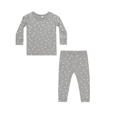 Blue Ditsy Bamboo Pajama Set - Quincy Mae