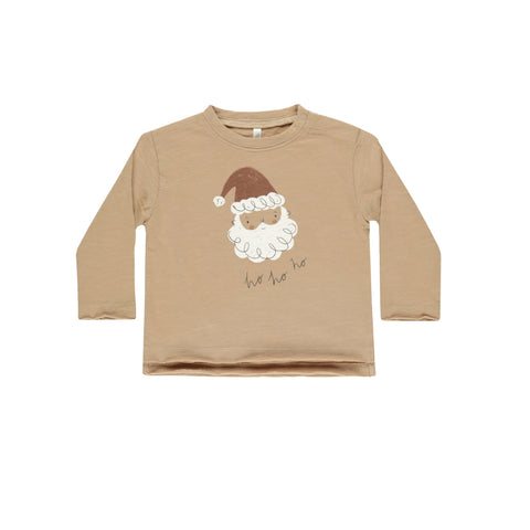 Santa Raw Edge Long Sleeve Tee - Rylee + Cru