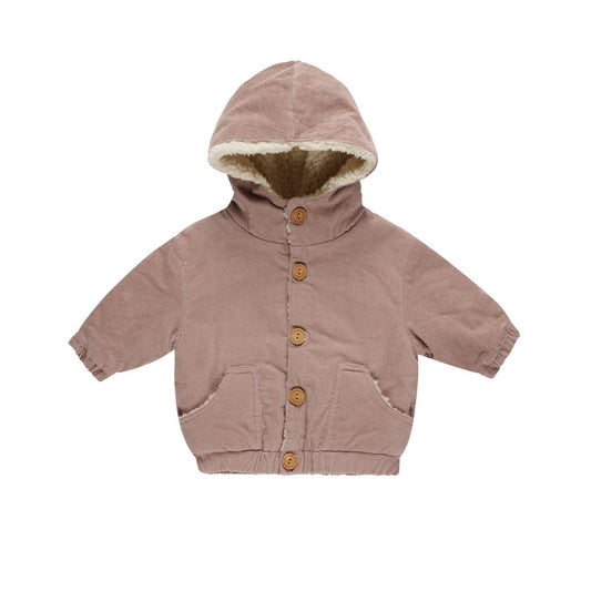 Mauve Hooded Corduroy Jacket - Quincy Mae