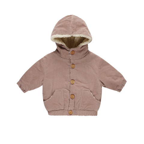 Mauve Hooded Corduroy Jacket - Quincy Mae