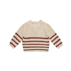 Cranberry Stripe Rex Sweater - Quincy Mae