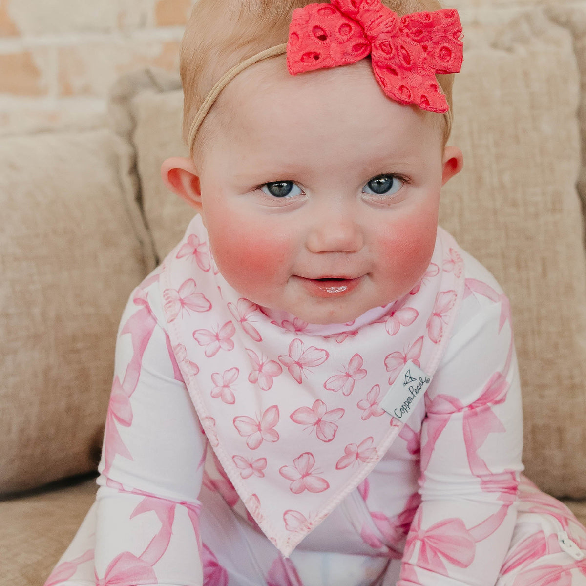 Bow My Gosh Bandana Bibs - Copper Pearl