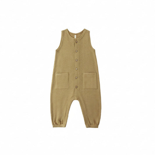 Honey Waffle Sleeveless Jumpsuit - Quincy Mae