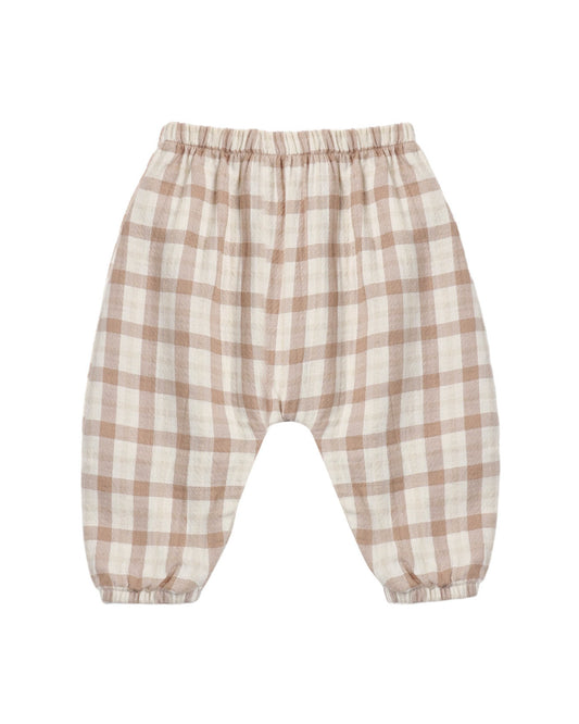 Rustic Plaid Woven Pant - Quincy Mae