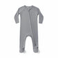 Slate Bamboo Zip Footie - Quincy Mae