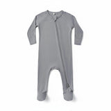 Slate Bamboo Zip Footie - Quincy Mae