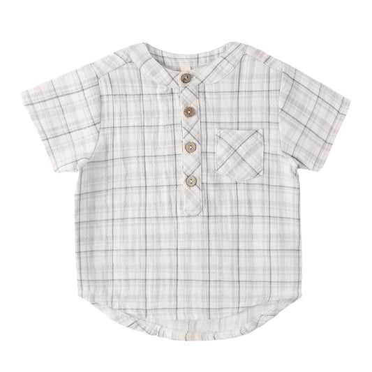Blue Plaid Jaxson Shirt - Quincy Mae