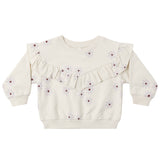 Blue Daisy Ruffle Fleece Sweatshirt - Quincy Mae