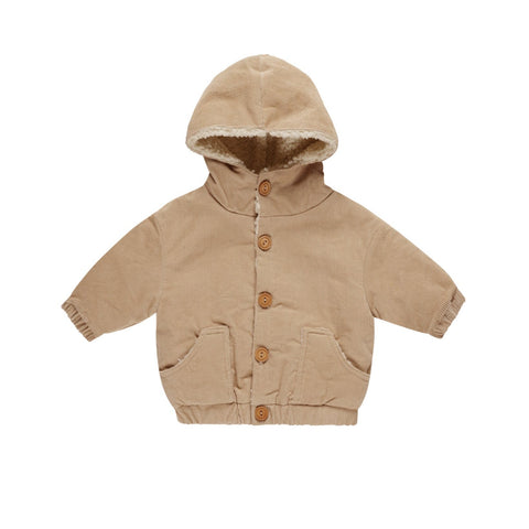 Latte Hooded Corduroy Jacket - Quincy Mae