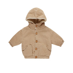 Latte Hooded Corduroy Jacket - Quincy Mae