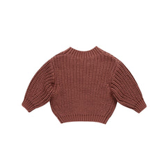 Cranberry Chunky Knit Sweater - Quincy Mae