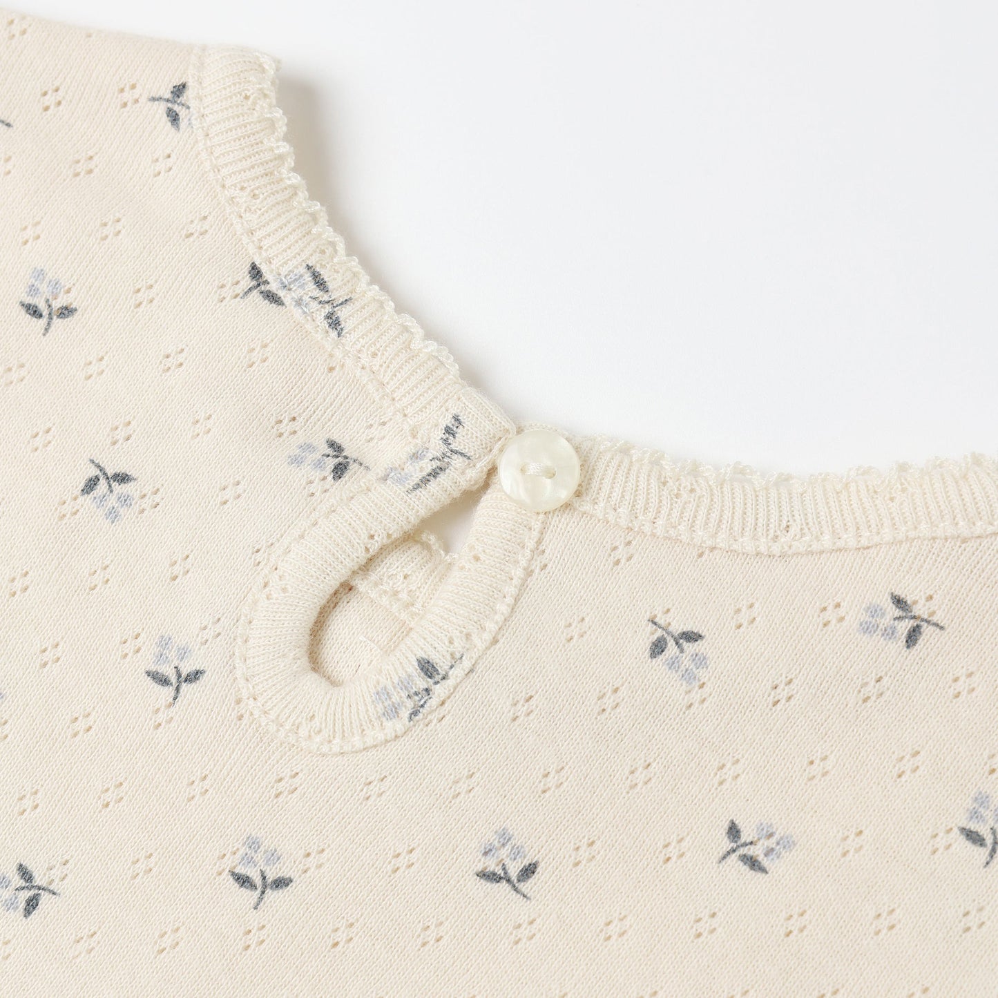 Blue Ditsy Pointelle Top & Legging - Quincy Mae