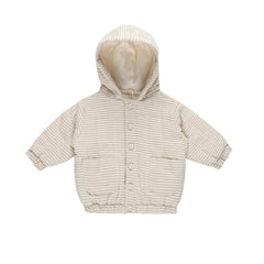 Basil Stripe Hooded Woven Jacket - Quincy Mae