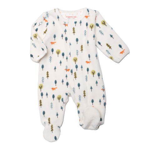 Forest Baby Velour Footies - Magnetic Me