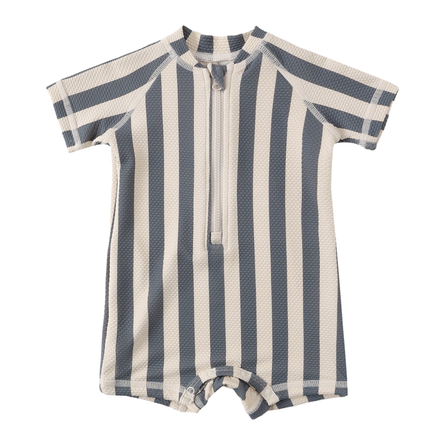 Ocean Retro Stripe Zip Rashguard - Quincy Mae