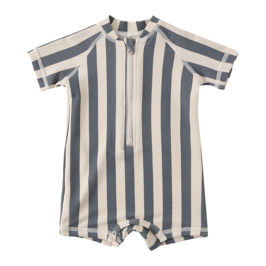 Ocean Retro Stripe Zip Rashguard - Quincy Mae