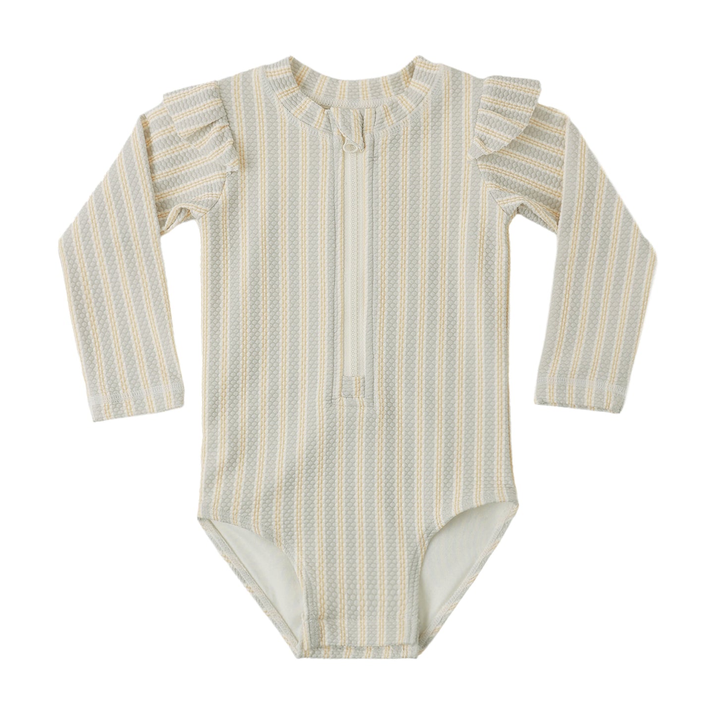 Blue & Butterscotch Stripe Byron Rashguard - Quincy Mae