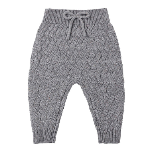 Heathered Slate Knit Pant - Quincy Mae