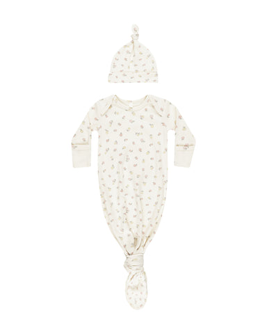 Fleur Knotted Baby Gown - Quincy Mae