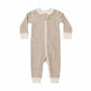 Almond Stripe Zip Romper - Quincy Mae