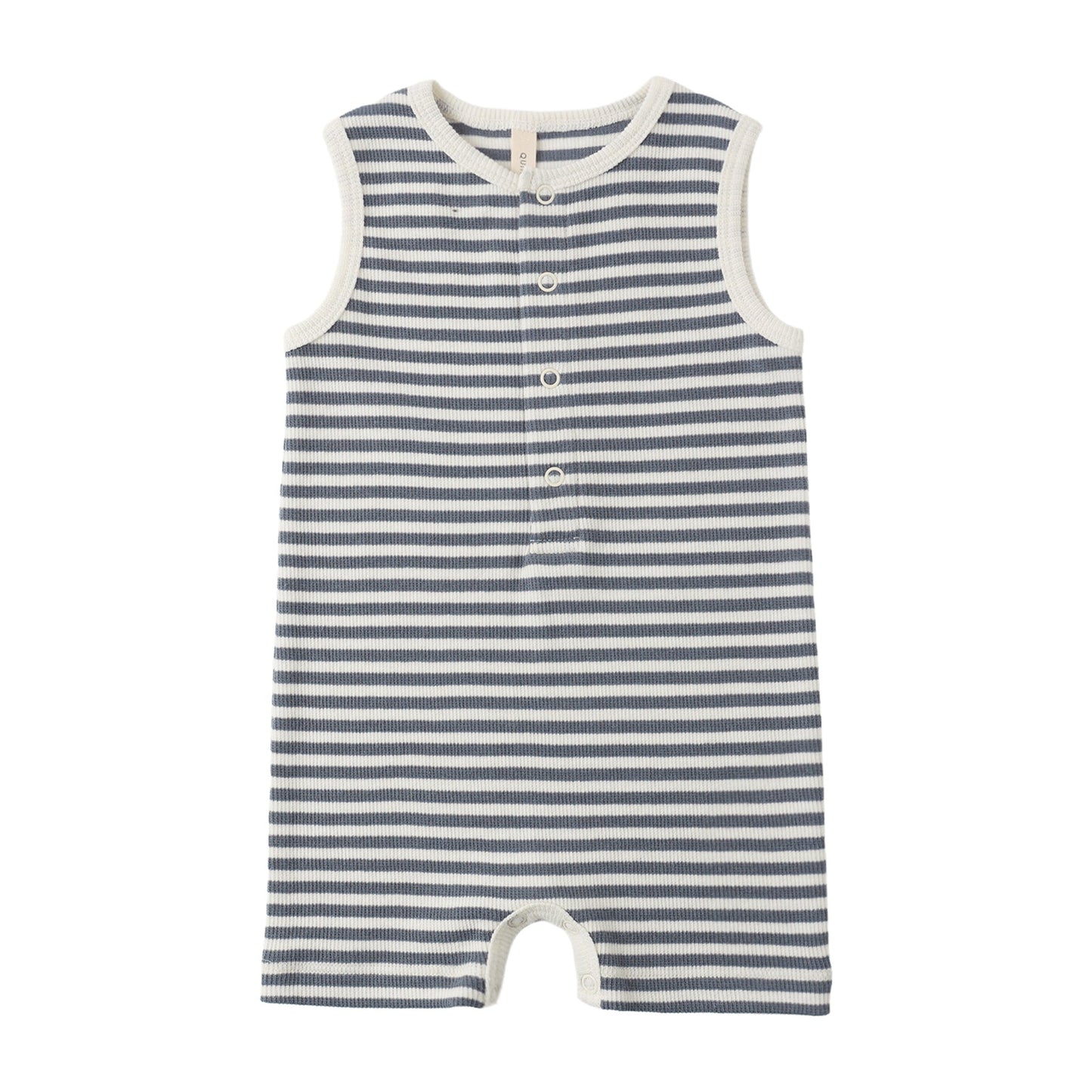 Ocean Stripe Ribbed Henley Romper - Quincy Mae