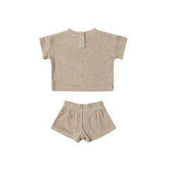 Oat Terry Tee + Shorts - Quincy Mae