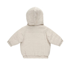 Basil Stripe Hooded Woven Jacket - Quincy Mae