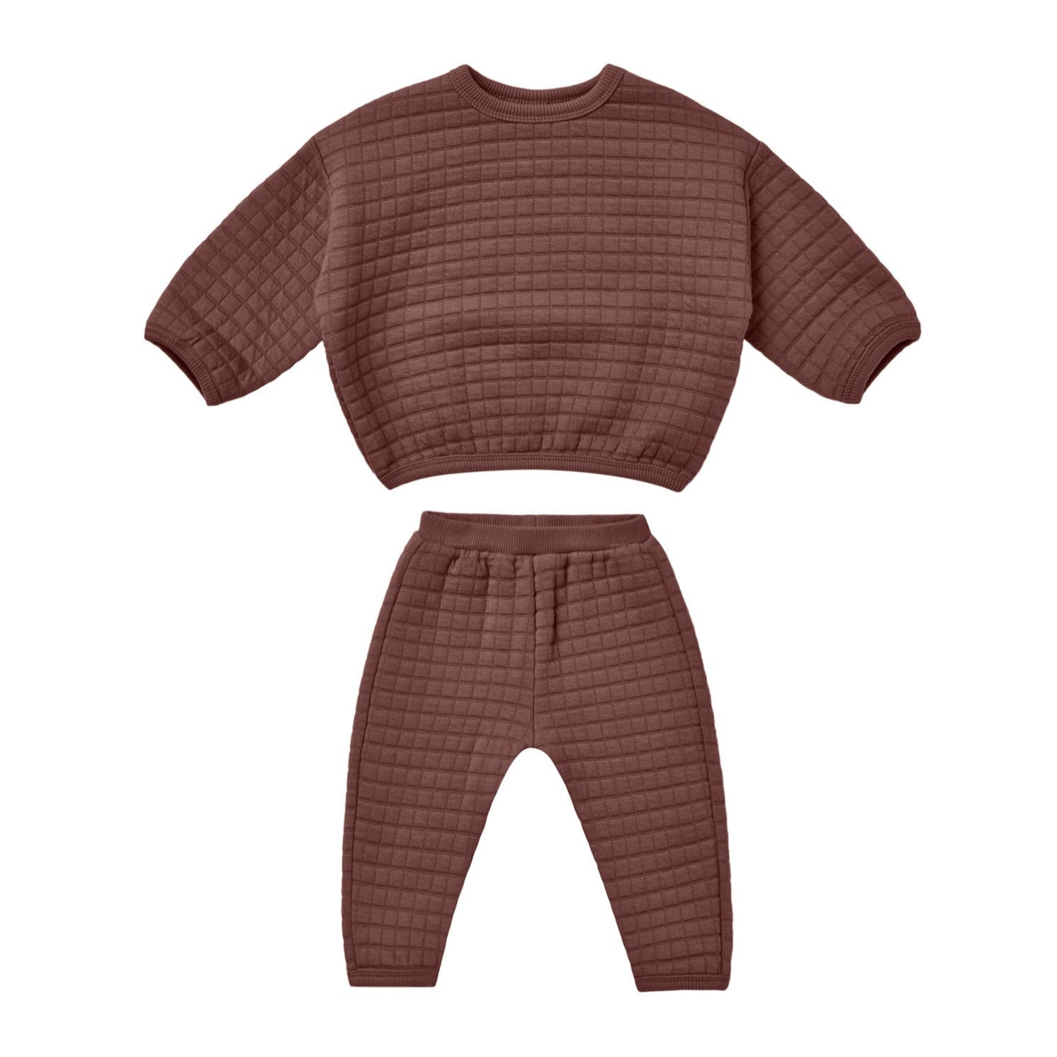 Plum Quilted Sweater + Pant Set - Quincy Mae