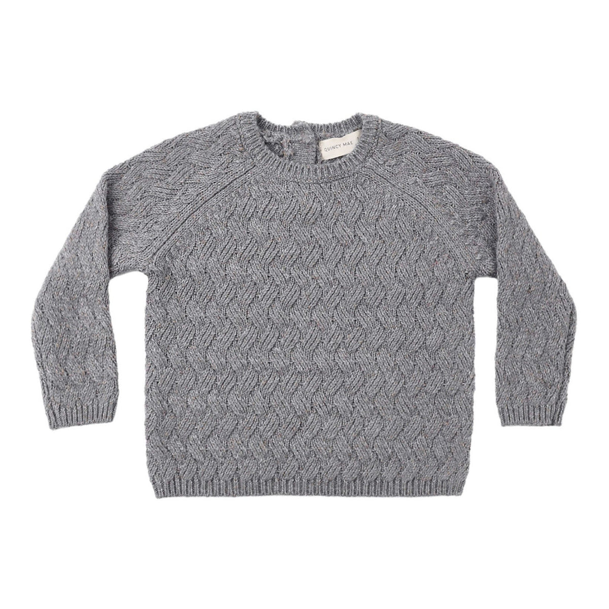 Heathered Slate Knit Sweater - Quincy Mae