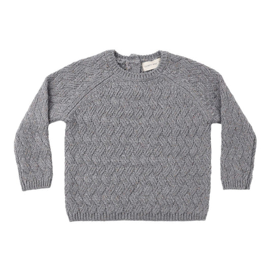 Heathered Slate Knit Sweater - Quincy Mae