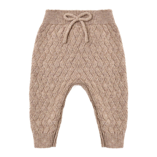 Heathered Almond Knit Pant - Quincy Mae